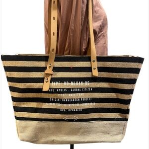 Apolis Black and Tan Market Tote Bag